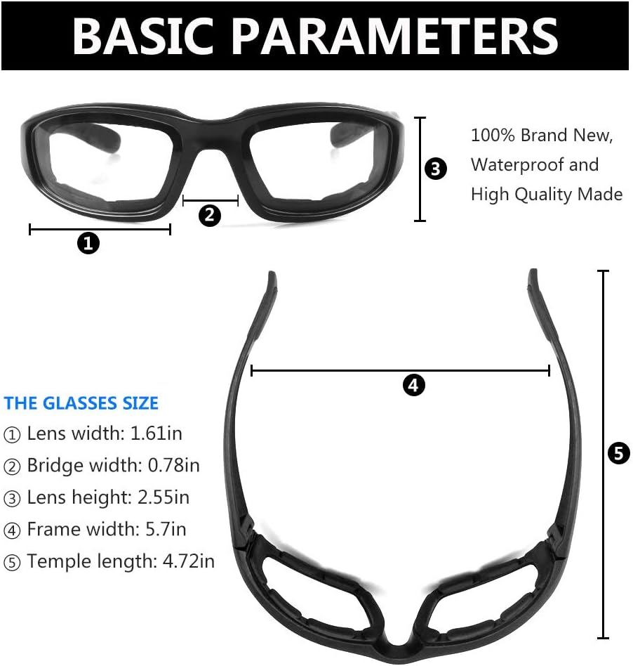 3 Pair Motorcycle Riding Glasses Padding Goggles UV Protection Dustproof Windproof Motorcycle Sunglasses for Outdoor Actives - Image 4