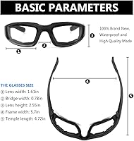 Vista 4 de 3 pares de gafas de montar para motocicleta, con protección UV, a prueba de polvo, resistentes al viento, gafas de sol para actividades al aire libre