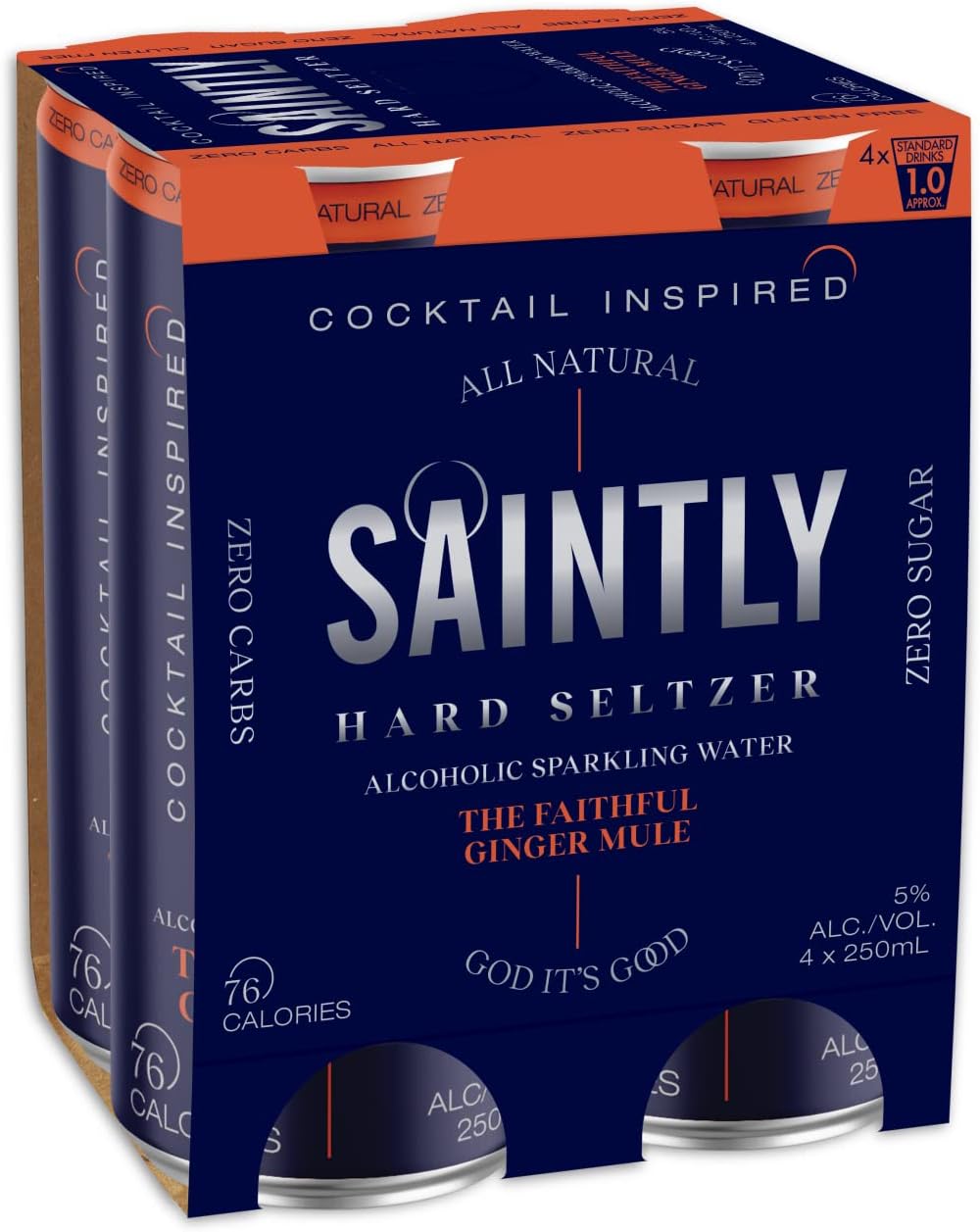 Saintly Seltzer The Faithful Ginger Mule cans 250ml x 4