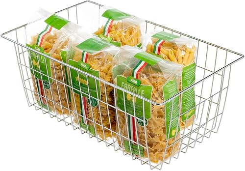 Miniatura 5 de SANNO Cestas para congelador, organizador de alambre de metal, cestas para almacenamiento de despensa, organizador de alimentos de alambre de metal