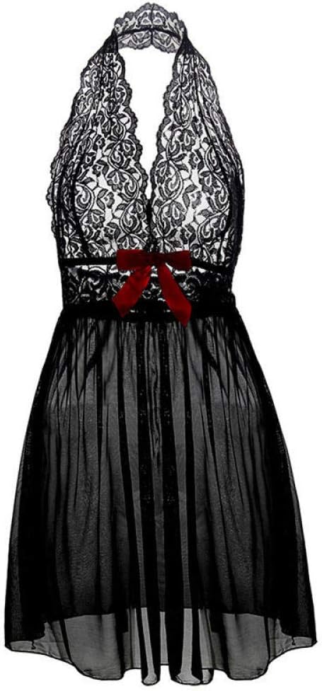 Women Lace Lingerie Deep V Lace Women Sexy Lingerie Bow Dress Nightwear