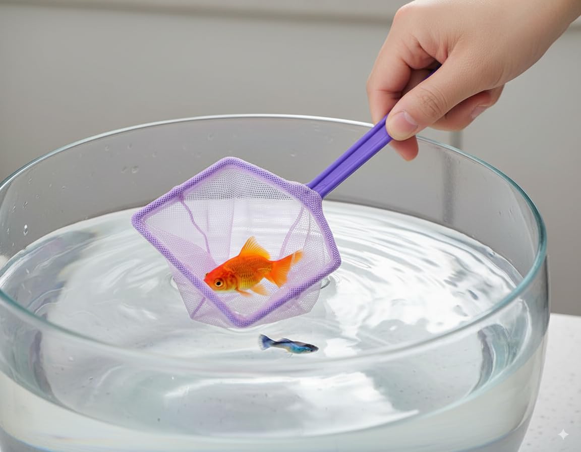 Aquarium Fish Net 4 Inch (2 Pack) - Small, Plastic Handle | Ideal for Bowls & Nano Tanks | Safe for All FishAquarium Fish Net 4 Inch (2 Pack) - Small, Plastic Handle | Ideal for Bowls & Nano Tanks-image-17