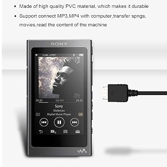 LILIBIN MP3 Player Charger Cable Compatible with Sony Walkman NWZ MP3, Charging Cord for A Series, S Series, E Series, X Series, Z Series, Sony NWE394/B Walkman MP3 Player Power Cable(5FT)