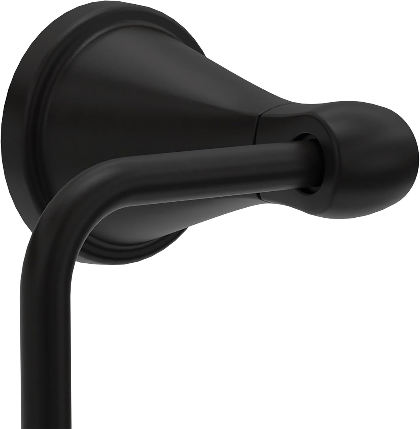 Delta Faucet Becker (1-Pack) Toilet Paper Holder, Matte Black, Wall Mounted Euro Hook Design BCK50-MB