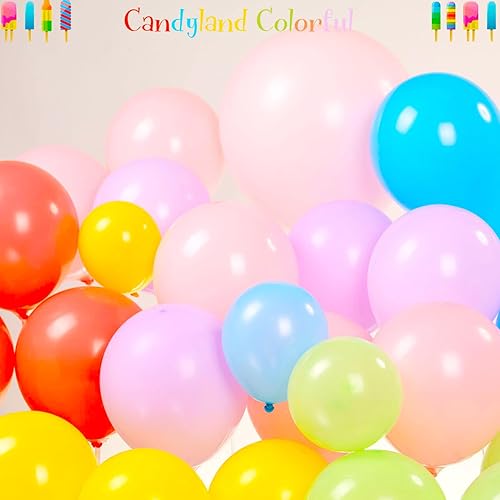 Miniatura 5 de Kit de guirnalda de globos pastel de Candyland, 160 unidades, arco de globos de helado de caramelo rosa, morado, amarillo, para dos decoraciones de
