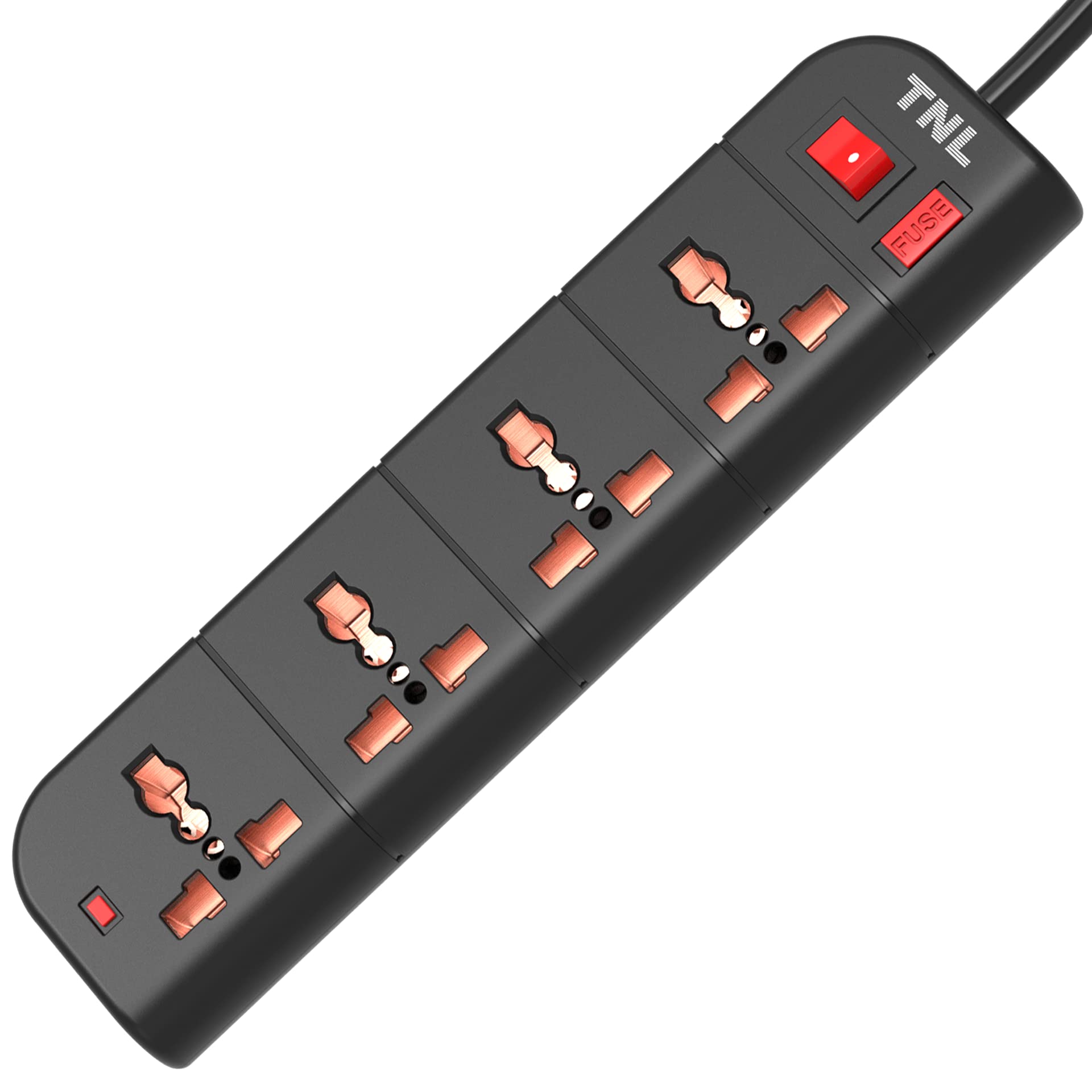 TNL Quadro Surge Protector/Spike Guard/Extension Board with Single Master Switch, 4 Universal Sockets, 230 V ~ 4500Amps, BIS Certified 2 Mtr Cord, Automatic Overload Protection.-image-2
