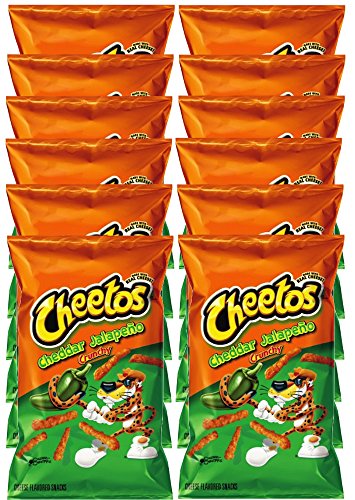 Cheetos Cheddar Jalapeño Crunchy Cheese Flavored Party Snacks Net Wt 8.5 Oz (pack of 12)
