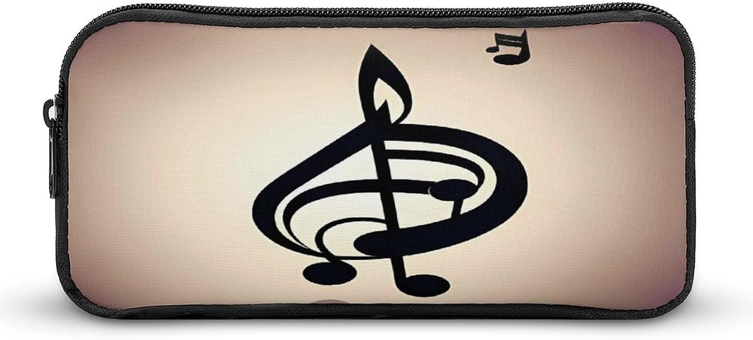 Music Note Pencil Case with Zipper for Stationery