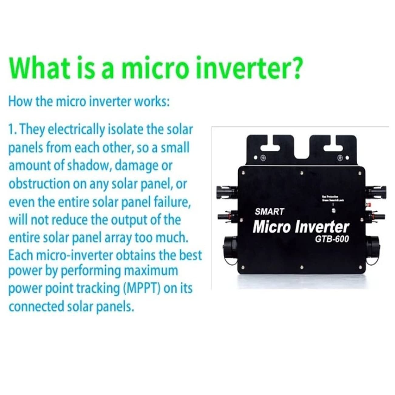 Micro-onduleur Solaire Micro-onduleur IP65, 800W 1200W Onduleur Chargeur Solaire Intelligent 120/230V 50/60Hz avec convertisseur Solaire MPPT WiFi Grid Tie,1200W-120V