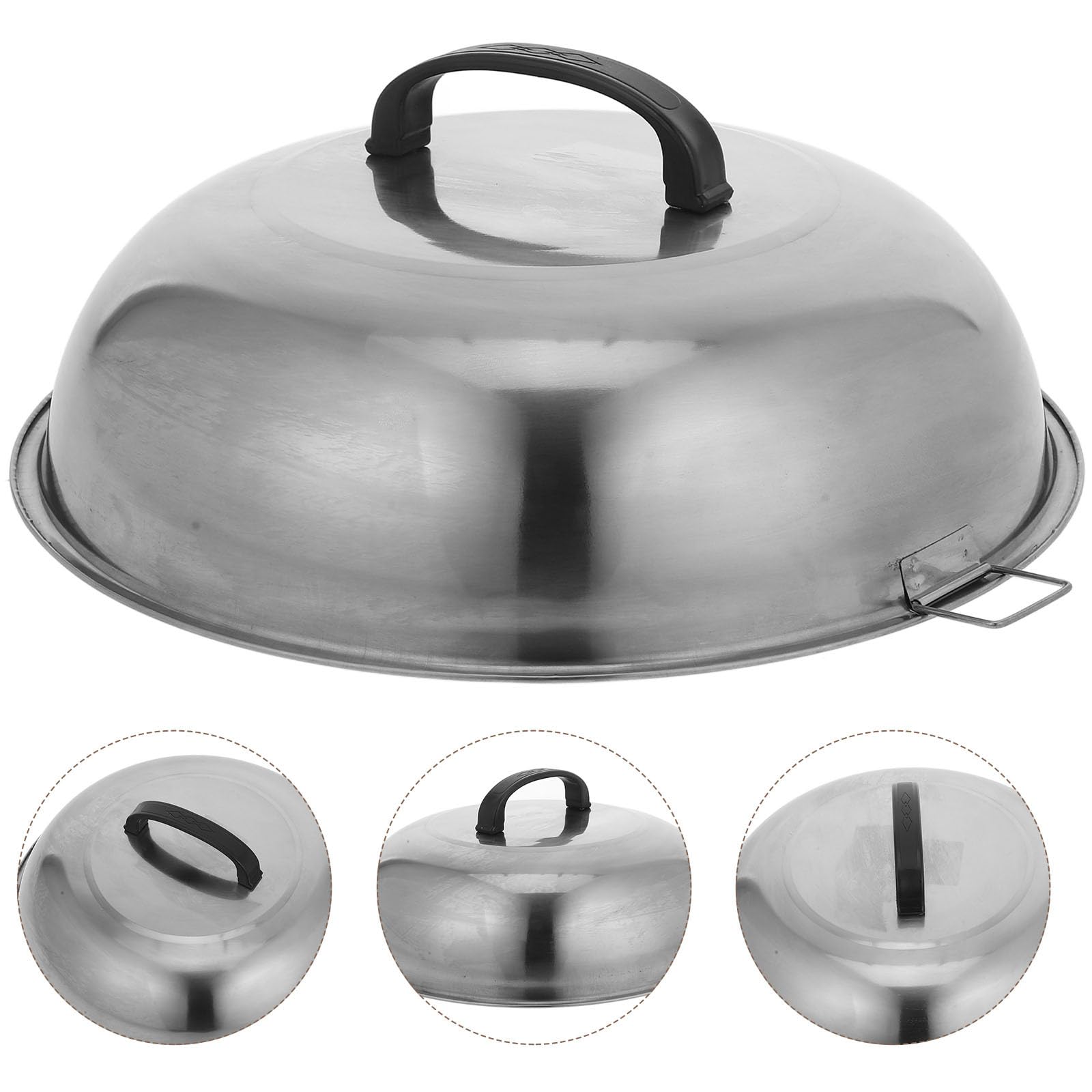 Toyvian Strumento di Cottura Coperchio Bombato 30 CM in Acciaio Inossidabile Manico, Compatibile Pentole e Wok, per Mantenere Freschi gli Alimenti Durante la Cottura