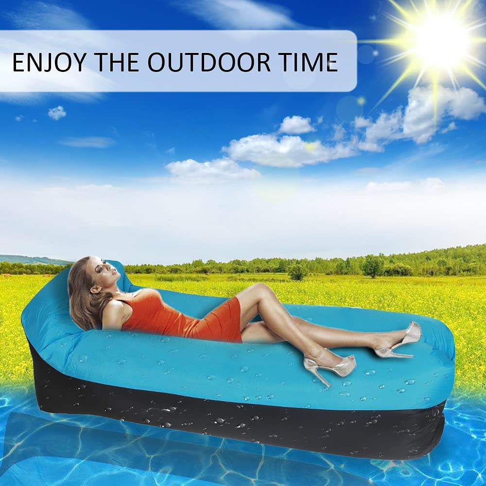 Esterilla Camping Sofá inflable portátil para almohada para el sofá cama para dormir, colchoneta perezosa inflable, colchoneta camping para camping al aire libre, viaje de picnic Colchones Camping 67