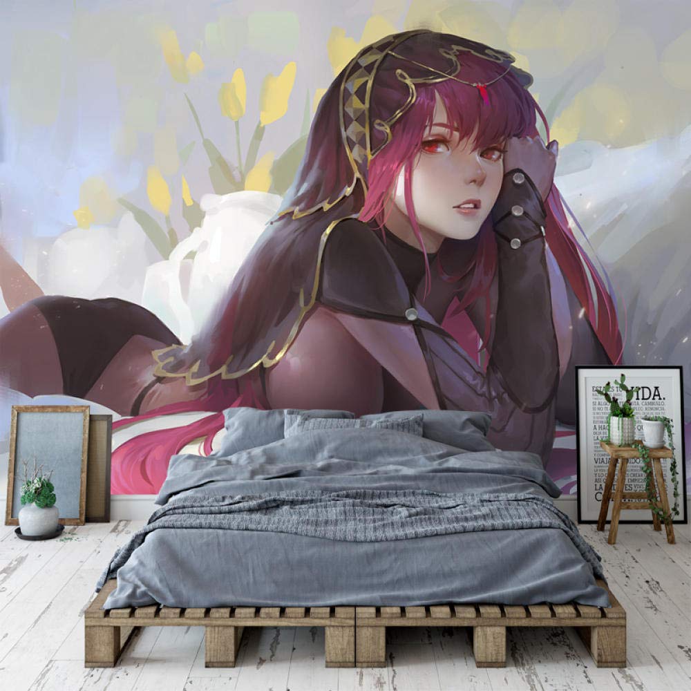 Papier peint anime fille pour salon moderne et grand panoramique