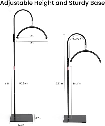 Miniatura 4 de Luz de pestañas, lámpara de media luna con bandeja de herramientas, lámpara de pie LED para extensiones de pestañas, arte de uñas, arte de tatuajes