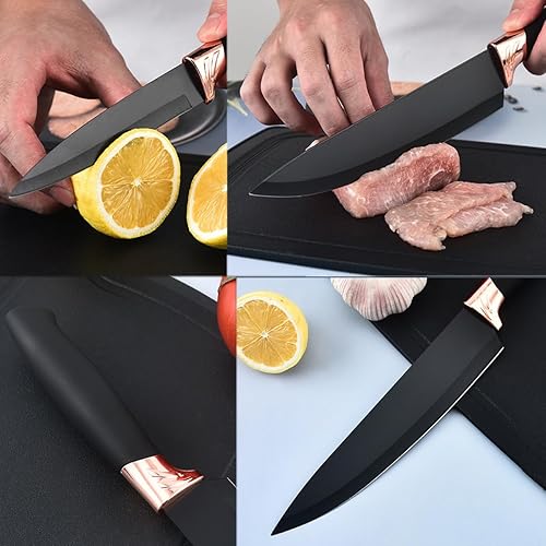 Miniatura 5 de Juego de utensilios de cocina y cuchillos de 19 piezas con almacenamiento, con 11 piezas de utensilios de cocina de silicona, 5 ieces cuchillos de