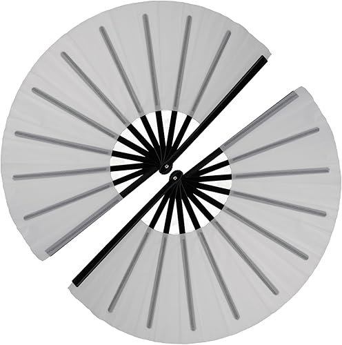 Miniatura 29 de QIRMIZI Abanico grande de 4 piezas para rave, abanicos de baile de línea que estallan en el suelo, abanicos que aplauden, abanicos de vaquero, Azul