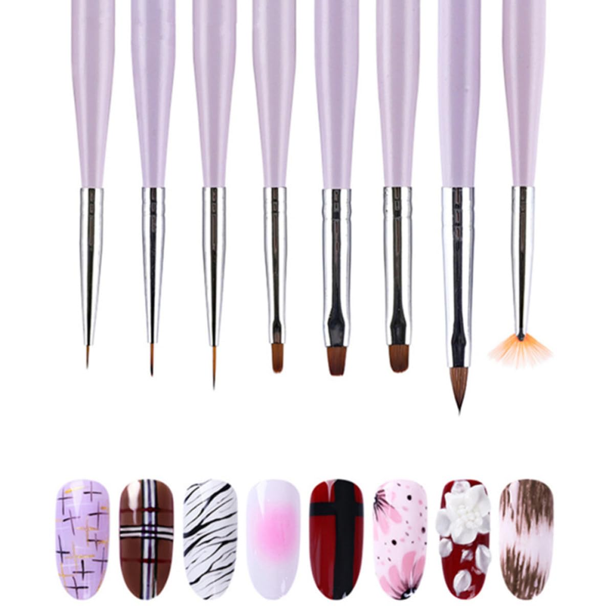 Nail Art Brush Pen for Manicure Painting Tool Long Handle and Fine Workmanship, Pvc Material, 6# Size, for DIY and Home Use Nail Design
