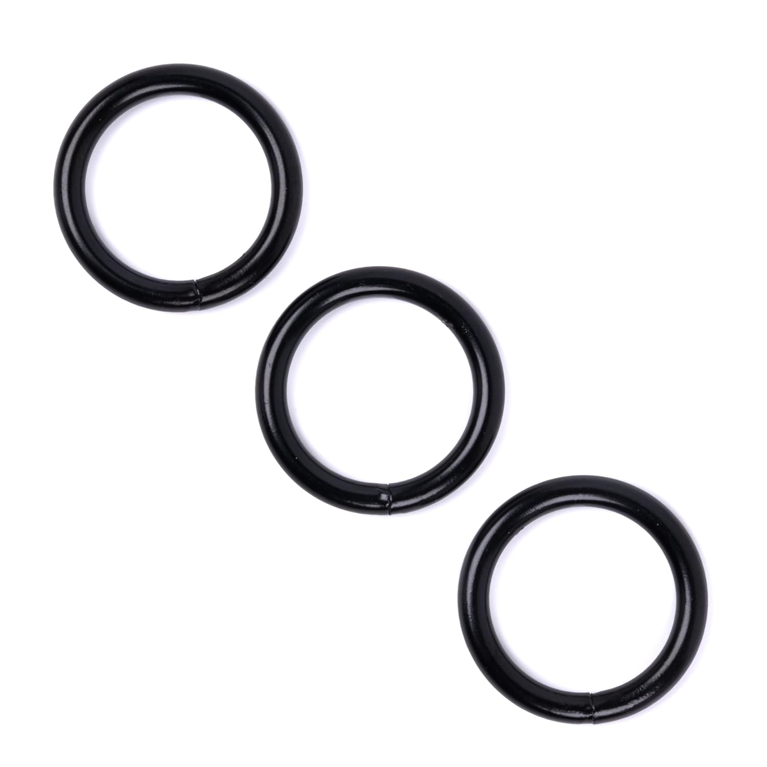Country Brook Design - 1 Inch Black Powder Coated Welded Heavy O-Rings (50 Pack)