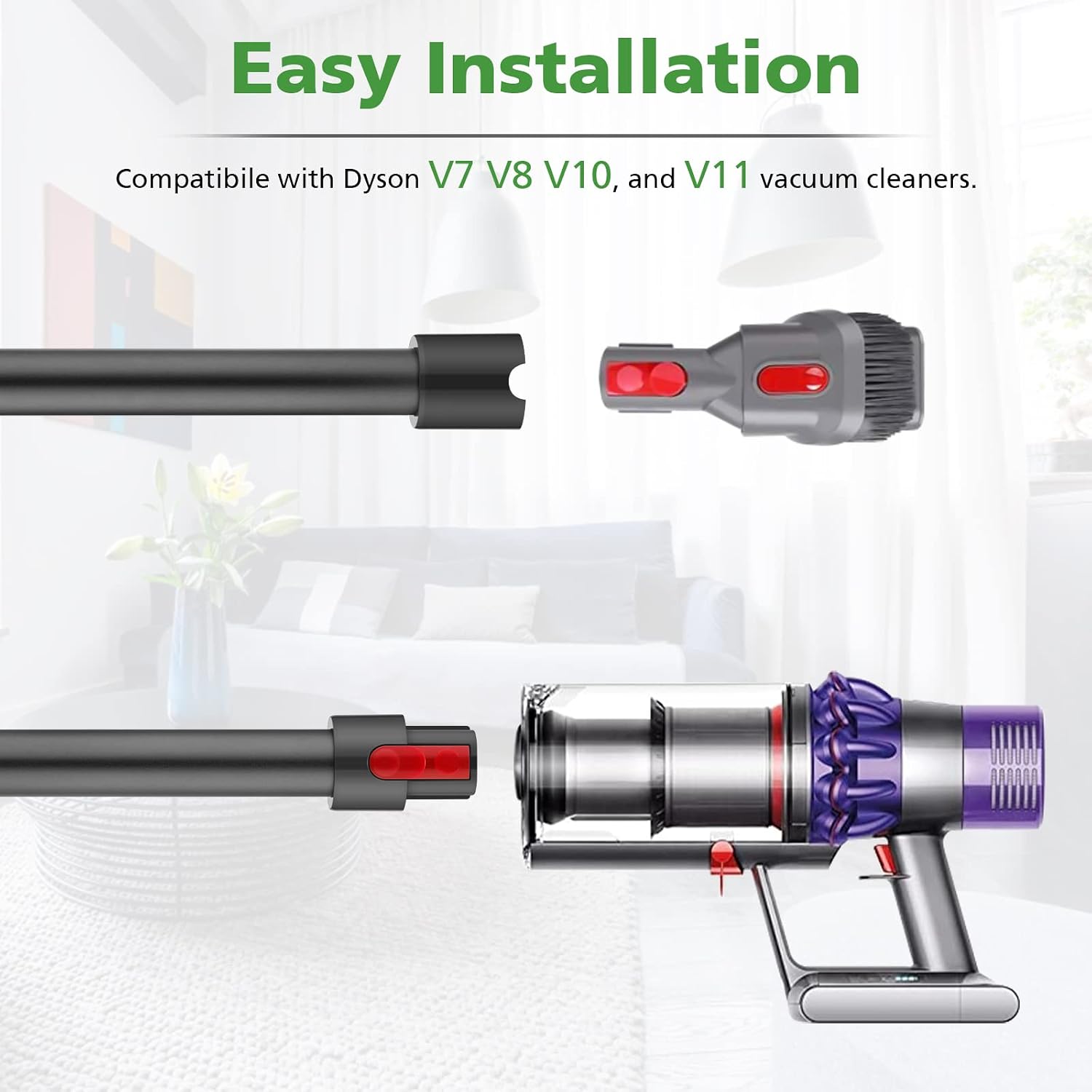 Cabiclean Quick Release Wand Compatible for Dyson V7, V8, V10, and V11 Cordless Stick Vacuum Cleaner, Vacuum Wand Replacement (Iron)