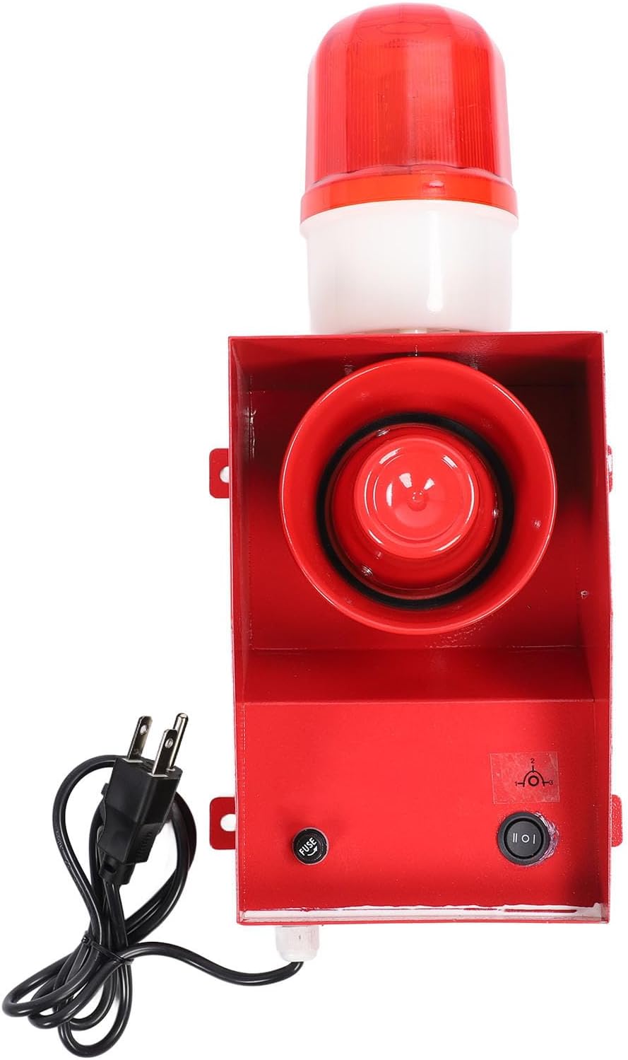 HXFB 01 Emergency Strobe Lights, 120DB Industrial Sound and Light Alarm Outdoor Alarm Horn Siren (US Plug 110V)
