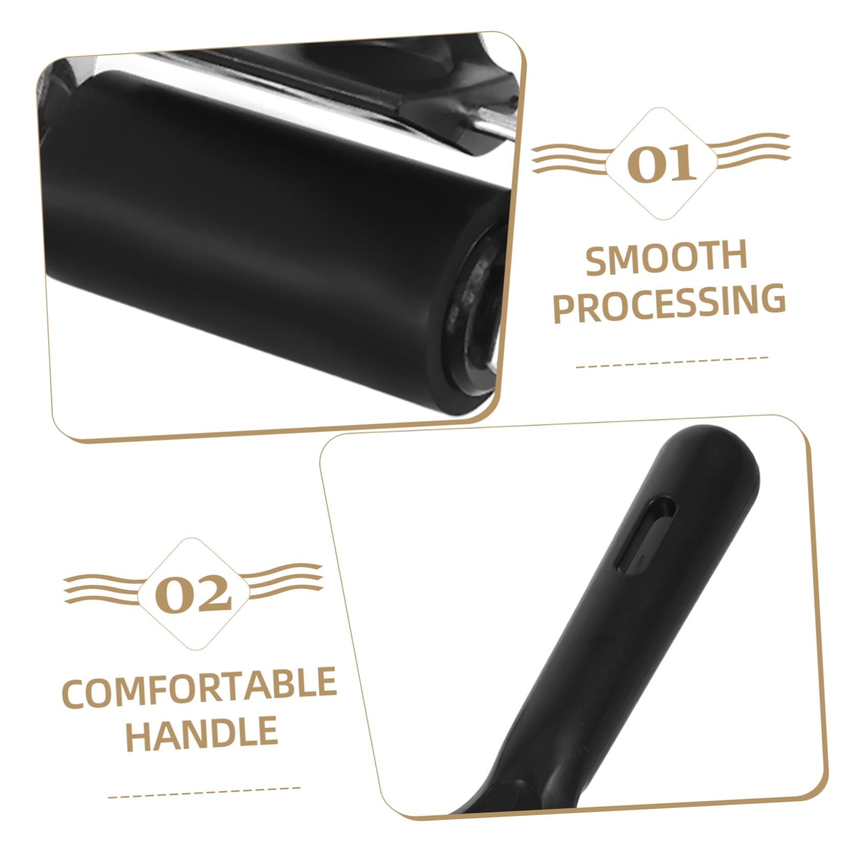 Rodillo de Goma para Grabado 3 Piezas Negro Rubber Metal Abs