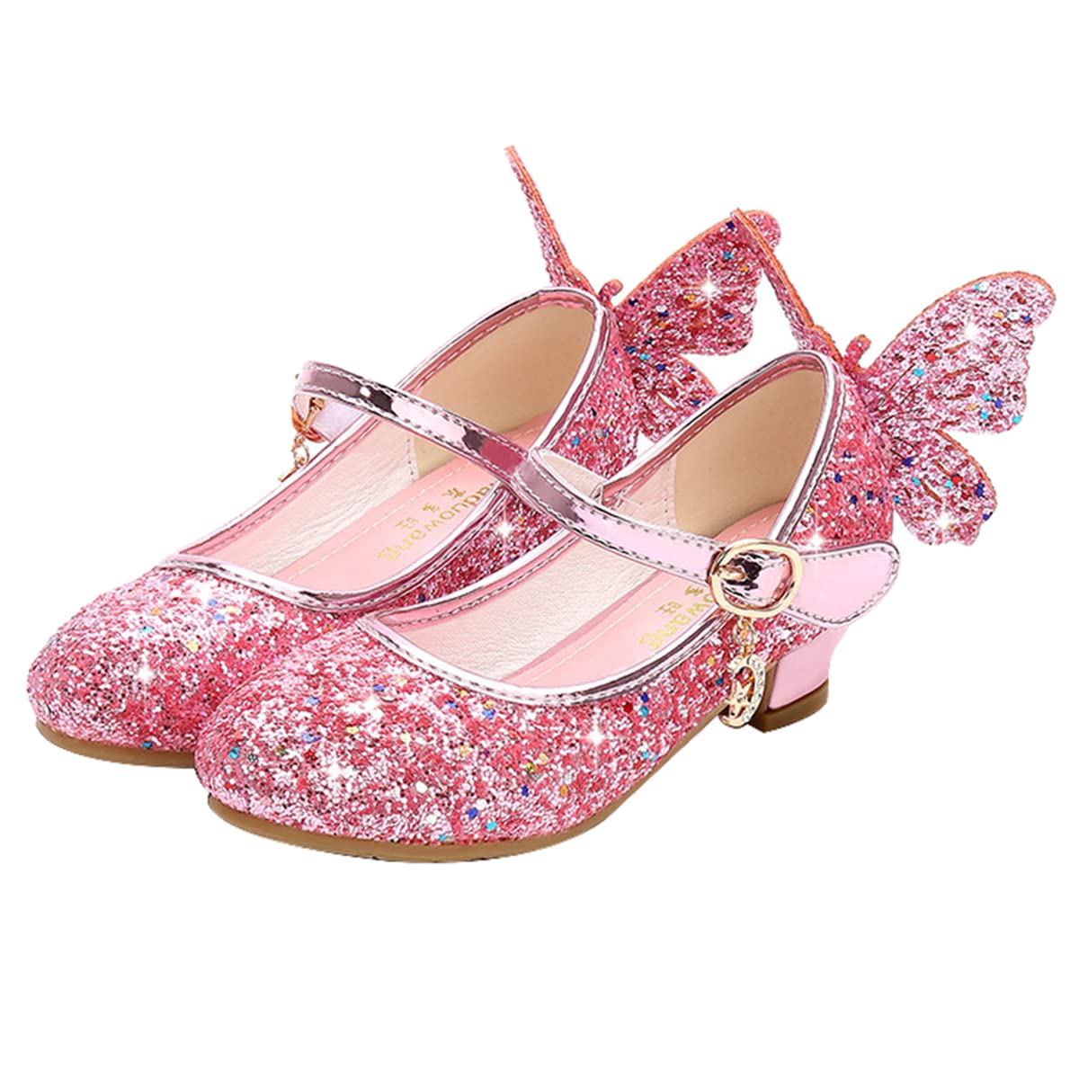 Girls Princess Shoes Sequins Sweet Bows High Heels Wedding Party Dress Shoes Dance Bright Diamond Cosplay Christmas Festival Shoes Pink Blue Purple Gold Silver — view 18