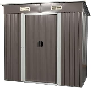 Metal Garden Sheds 6ft x 4ft Outdoor Metal Storage Shed Easy to Assemble for Outdoor Backyard Gardens, Metal Storage Shed Metal Storage Shed