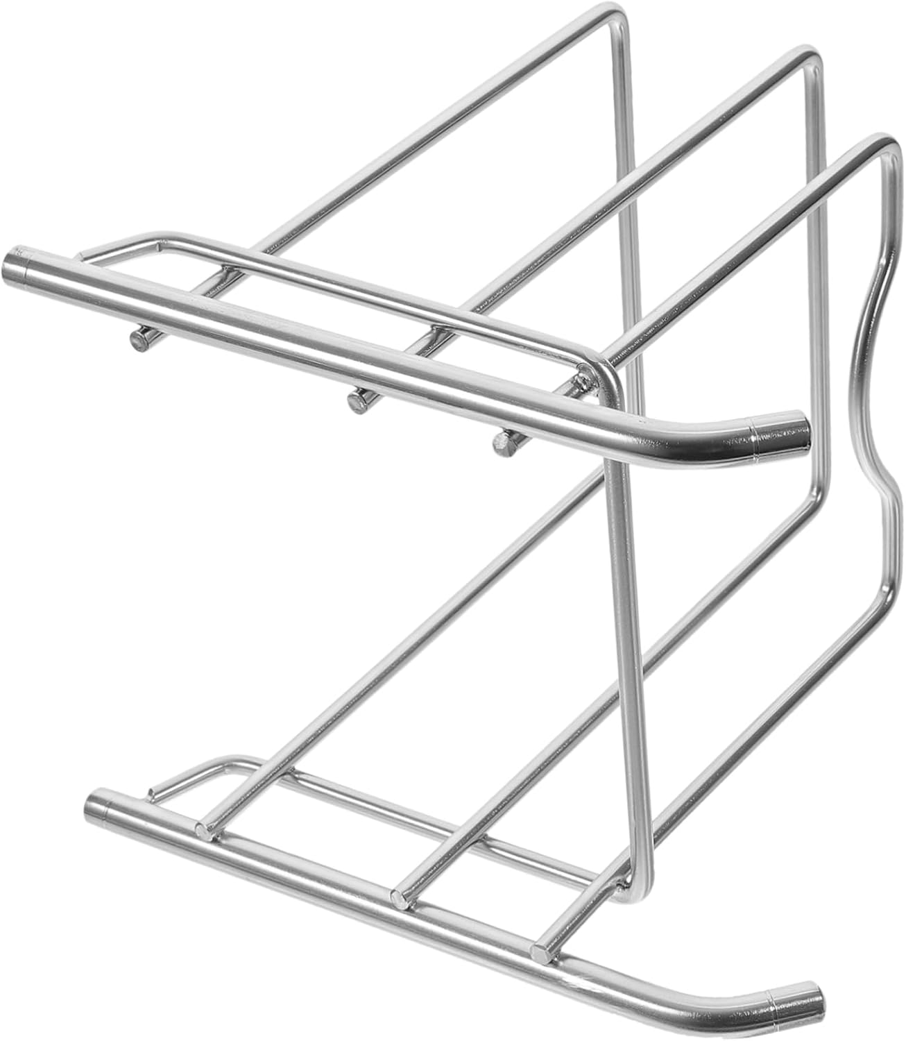 PRETYZOOM Two-in-one Pot Lid Holder Chopping Board Rack Lid Organizer Drain Shelf Anti-slip Kitchen Storage Rack