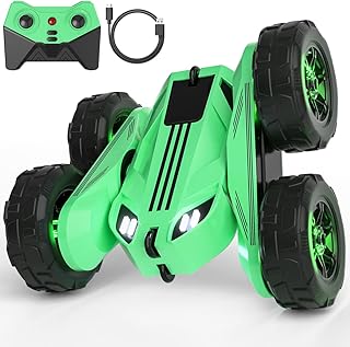 MaxTronic Voiture télécommandée, Exclusive Double Chargement Direct avec LED Réglable. 360° Stunt 15km/h Tout-Terrain radiocommandée Jouet Fête Cadeau pour 3-12 Ans Garçon Fille