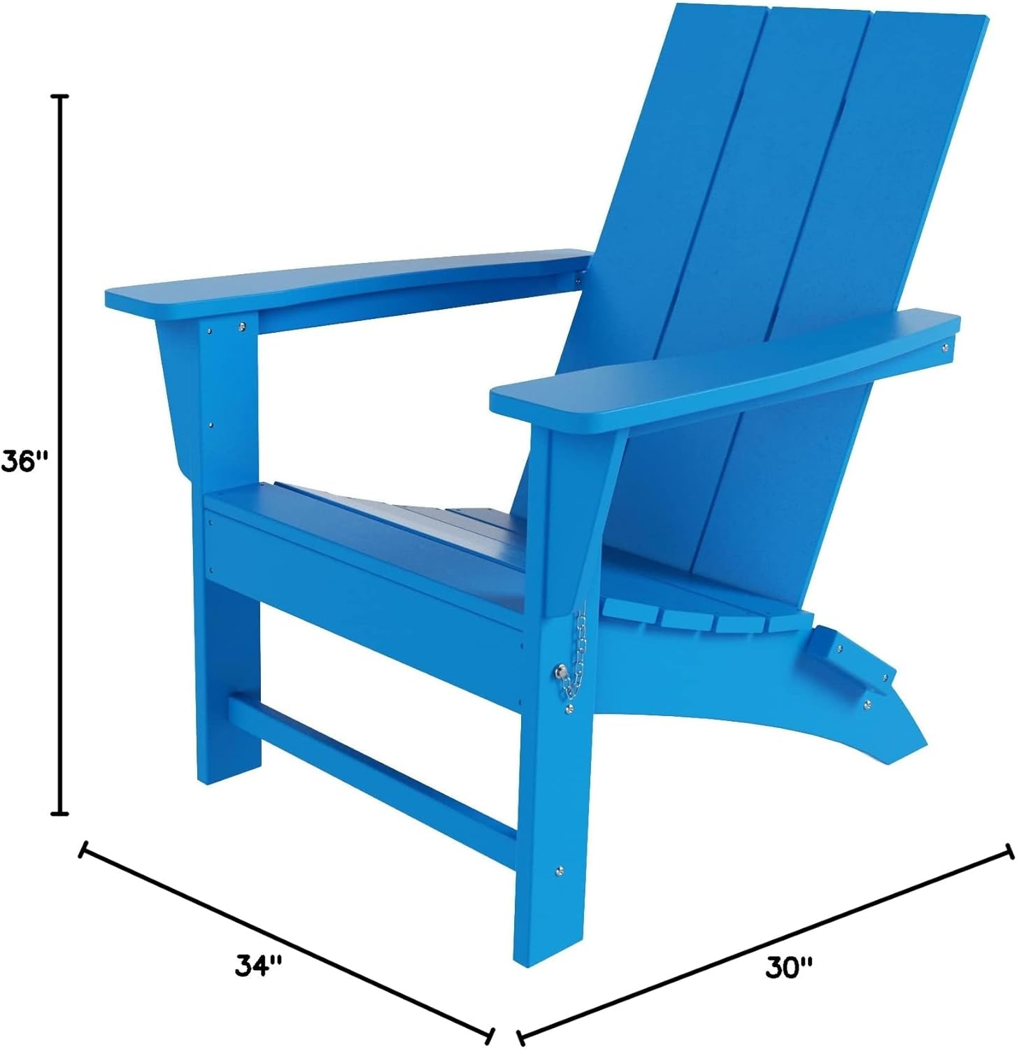 WO Home Furniture HDPE Adirondack Chair Folding Poly Lumber All Weather UV/Fade Resistant Heavy Duty for Patio, Backyard, Balcony, Garden, Lawn (Pacific Blue)…