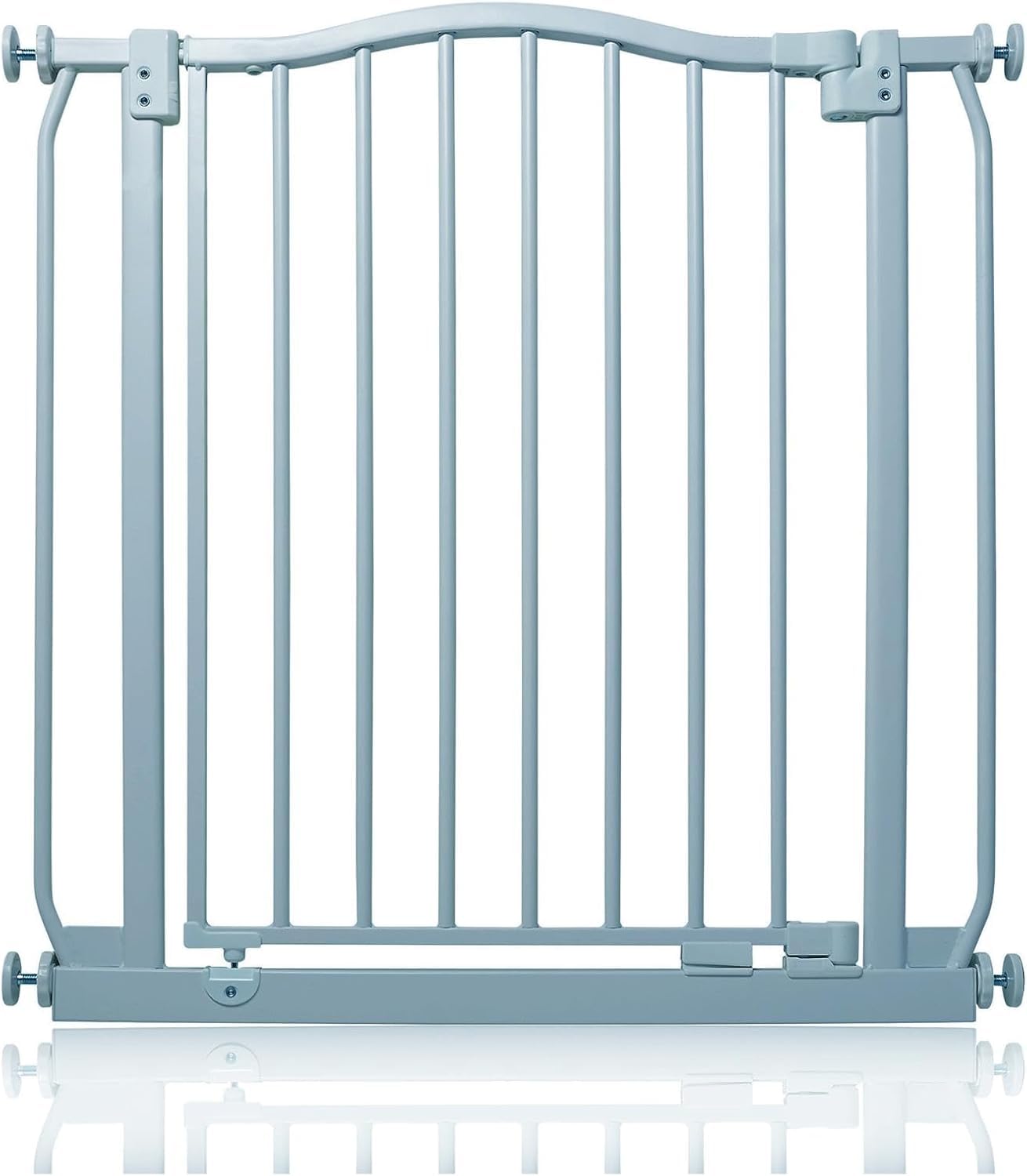 Safetots Barrière de Sécurité Supérieure avec Design Courbé, Barrière de Sécurité à Pression pour Escaliers, Portes, Couloirs et Espaces pour Bébés, 71cm - 80cm, Couleur Gris Mat