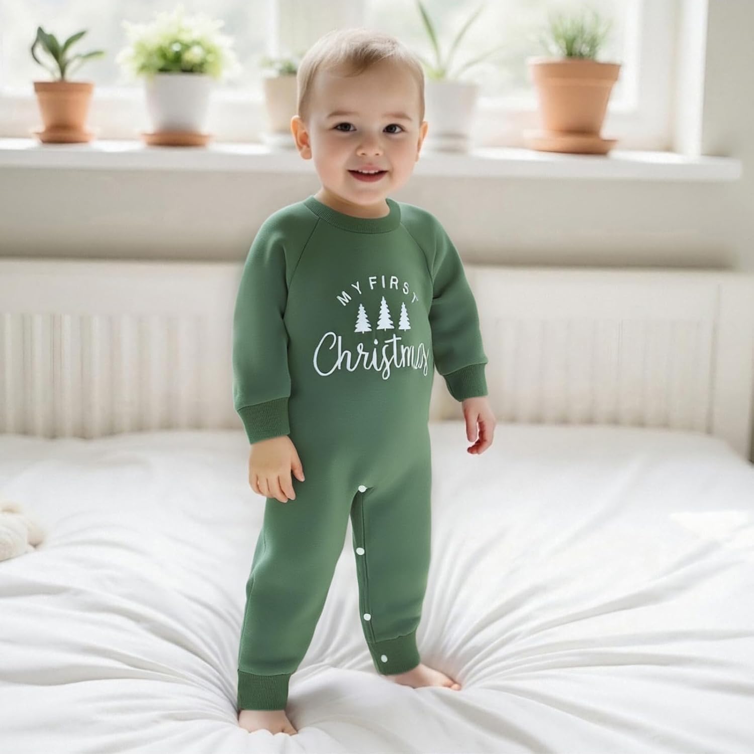 BeQeuewll Newborn Girl Boy Easter Outfit Infant Sweatshirt Jumpsuit Heart Rompers Baby First Easter Outfit - Image 4