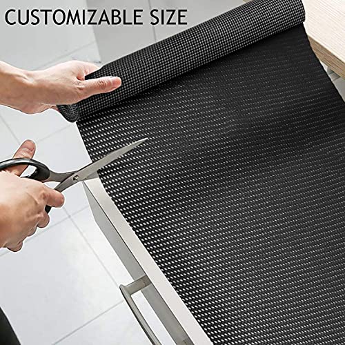 Foto von Antirutschmatte Mehrzweck, Anti Rutsch Teppichunterlage Schubladenmatte Teppichstopper Rutschschutz Unterlage für Teppich Schubladen Auto Küche, Zuschneidbar (45x300cm, Schwarz)