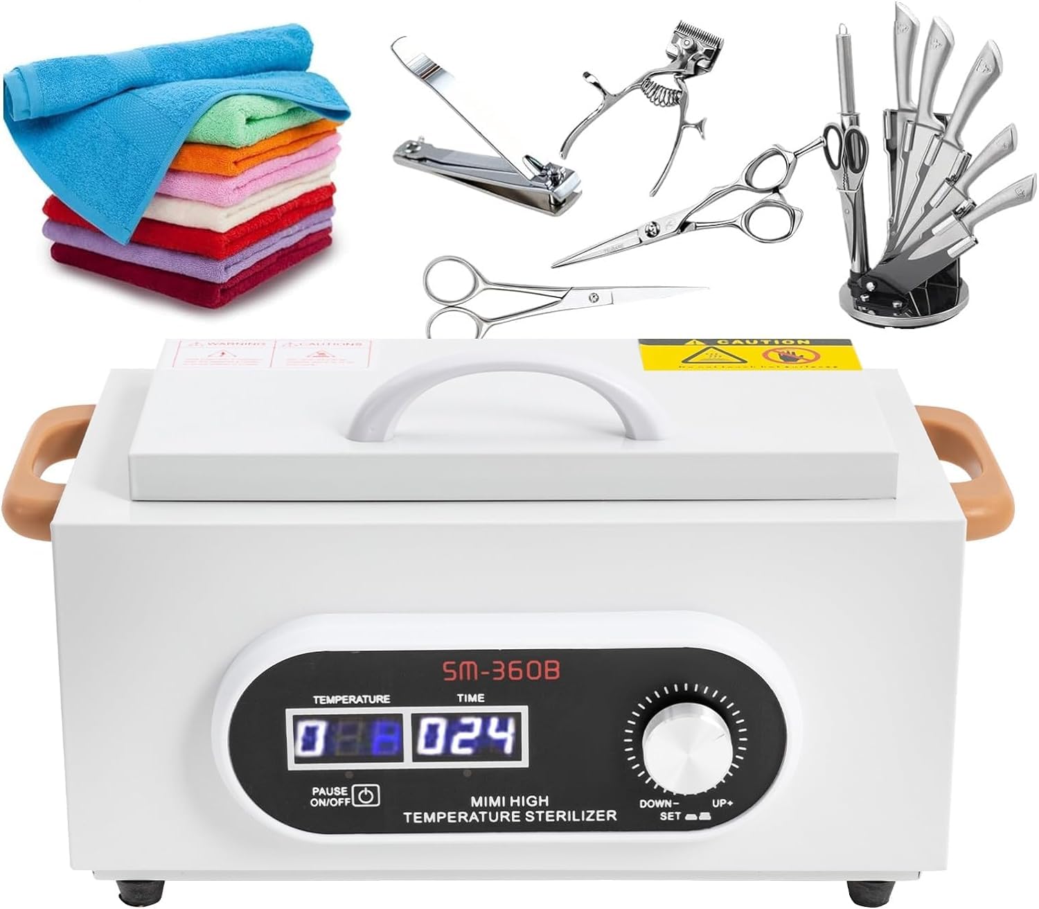 Sterilizzatore ad aria calda, 300 W, sterilizzatore con tempo, indicatore di temperatura e timer, sterilizzatore per manicure, sterilizzatore autoclave per strumenti chirurgici e unghie