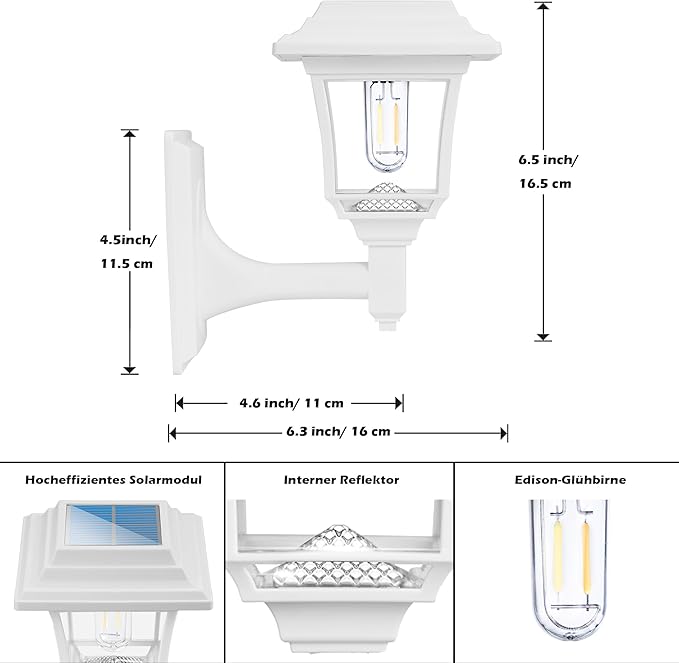 LeiDrail LeiDrail Solarlampen voor buiten, 2 modi, waterdicht, 15 lumen, decoratief, voor omheining, binnenplaats, kippenhok, speelhuis, wit (2 stuks) photo 3