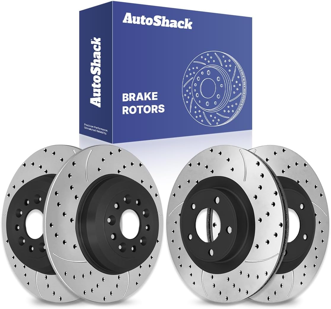 AutoShack Front Vented & Rear Solid Brake Rotors 4-PC Set Replacement for 2011-2014 Ford Edge 2011-2015 Lincoln MKX