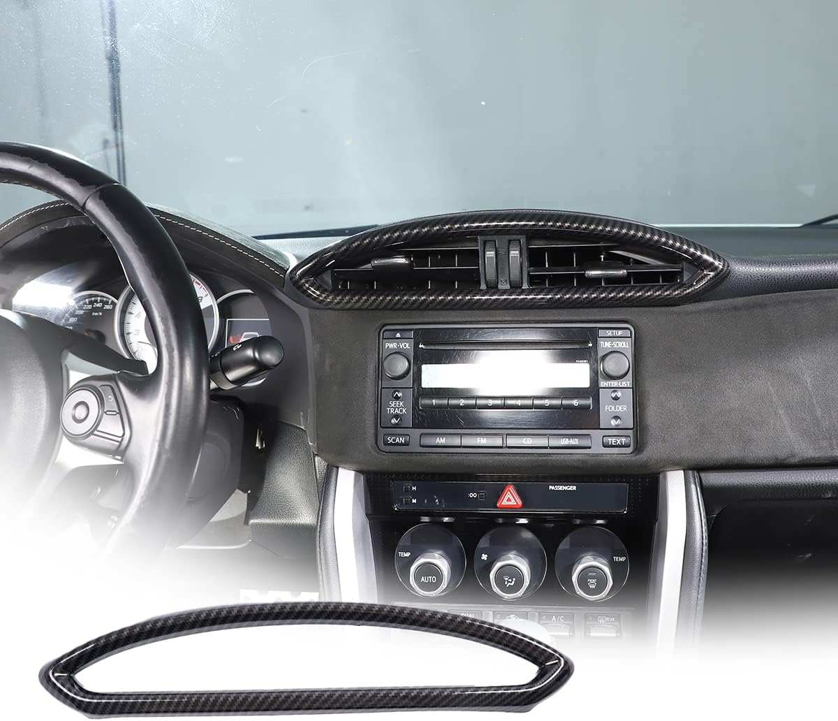 YIWANG ABS Carbon Fiber Car Interior Console Air Outlet Vent Frame Trim Sticker for Subaru BRZ Toyota 86 2013-2020 (Carbon Fiber)