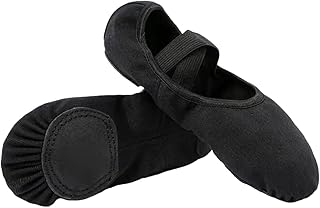 WJIAYAO Zapatillas de Ballet Zapatos de Baile de Ballet de Tela elástica Profesional for niños y Adultos, Calzado de Danza Moderna for Yoga, Color Blanco y Negro
