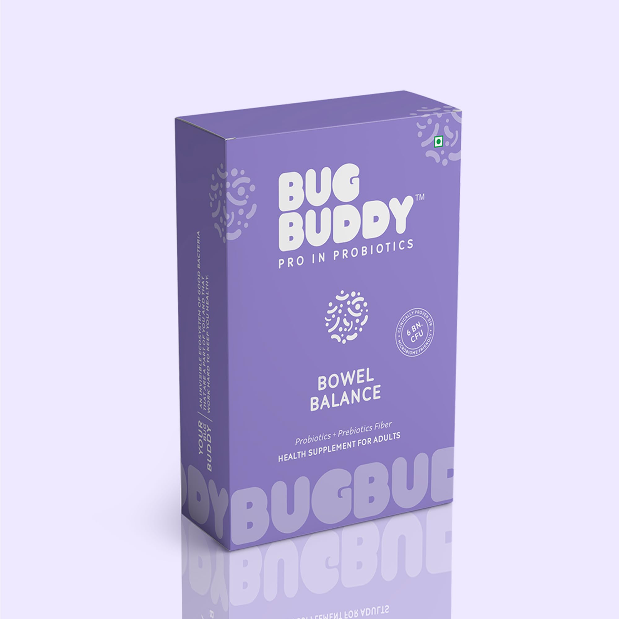 Bug Buddy Bowel Balance | Digestive Health Supplement with Prebiotics, Probiotics & Vitamin C | Gut Support & Regular Bowel Function | 6 Billion CFU (30 Days Pack)