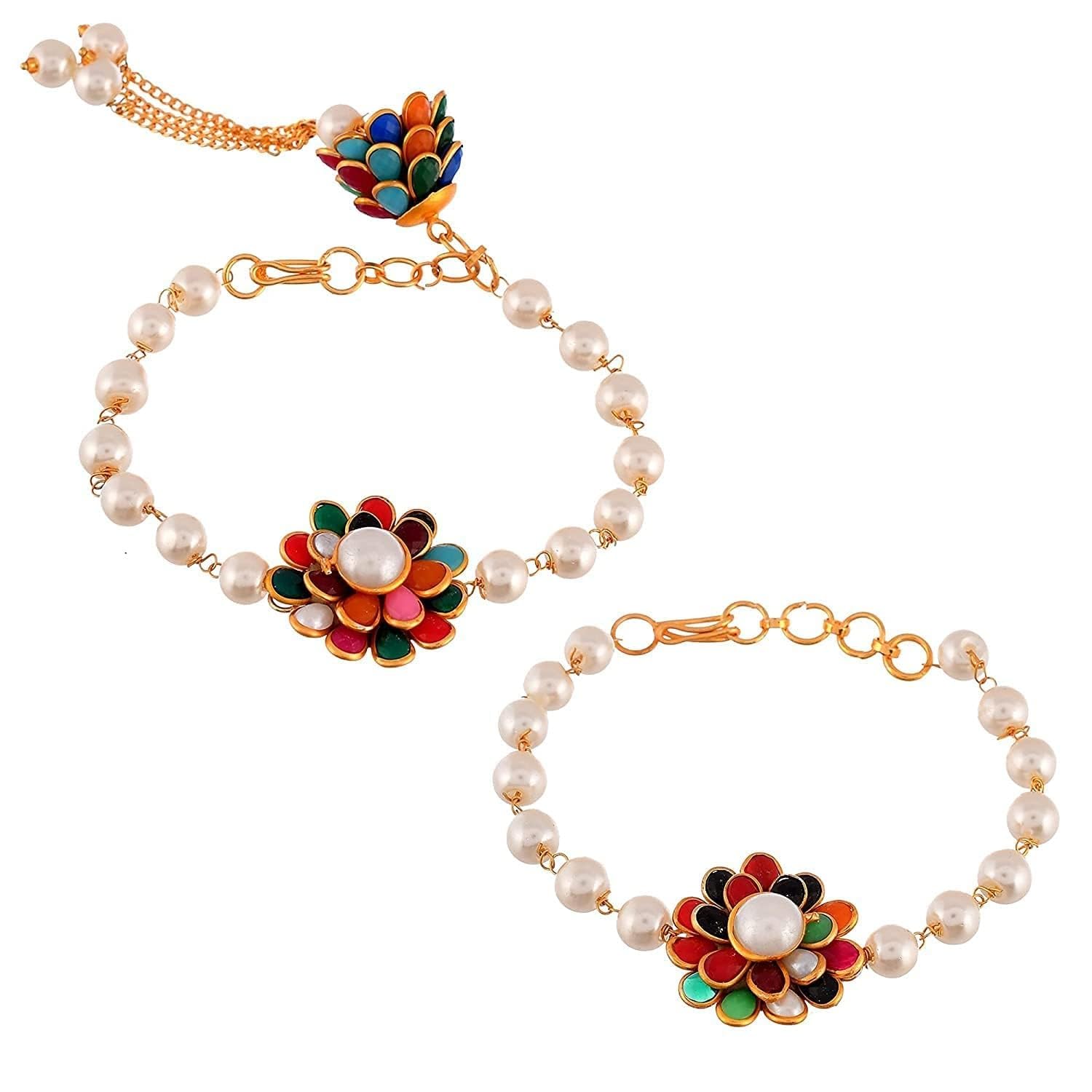 MANBHAR GEMS - Elegant Traditional Gold Plated/Rakhi Combo Set for Men and Women/brother/sister/bhabhi combo set (B098DQC266) Amazon Price History, Amazon Price Tracker