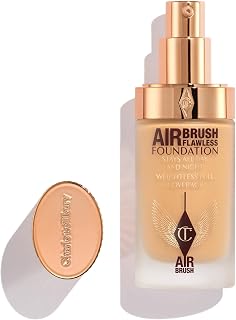 Charlotte Tilbury Airbrush Flawless Matte Foundation - Full Coverage Liquid Makeup with a Natural-Matte Finish - Smoothes & Blurs Pores - Waterproof & Transfer Resistant