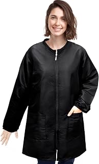 Pumtus Waterproof Pet Grooming Smock, Long Sleeves Dog Grooming Workwear, Anti-Static Baber Uniform with Full Zipper & Pocket
