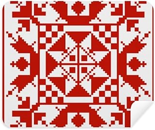 Mosaic Russia Style Red Texture Cleaning Cloth Screen Cleaner 2pcs Suede Fabric