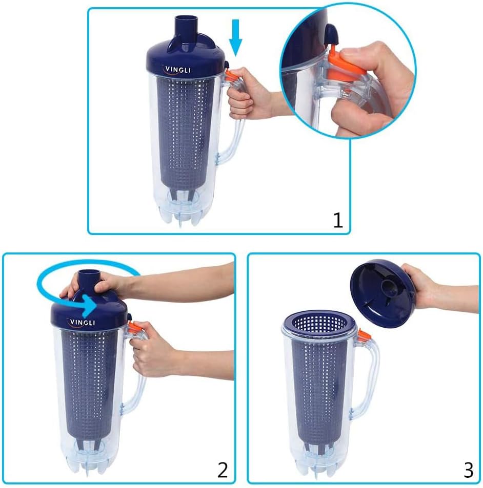 VINGLI Professional Pool Leaf Trap Canister with Plastic Mesh Filter Basket - Catches Leaves, Twigs, and Debris for Automatic Pool Vacuum Cleaners and Robotic Vacuums