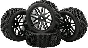 Louise RC E-ROCKET 1-10 Buggy Tire Set Mounted Soft White Wheels Hex - Foto 13