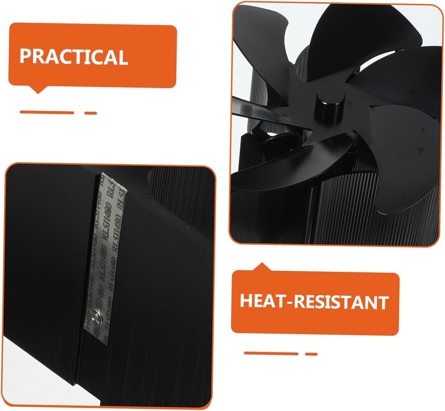MERRYHAPY Thermal Heat Powered Fireplace Fan Silent Automatic Start at Energy Efficient for Stoves