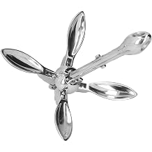 33lbs. Foldable Grapnel, Boat with 316 Stainless Steel Hardware, Compact Folding for Marine Boat Yacht Dinghy, Heavy Duty Boat Accessory for River Lake Fishing