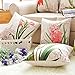 sykting Spring Pillow Covers Cotton Linen Farmhouse Flower Pillow Covers 18x18 inch for Couch Bed Chair Set of 4