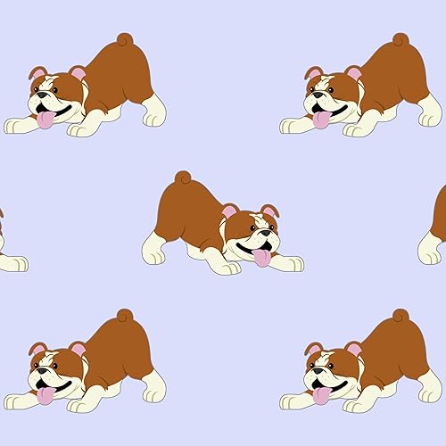 Miniatura 2 de Papel de regalo de bulldog inglés de dibujos animados, papel de regalo de perro toro juguetón de alta calidad, decoración de fiesta de cumpleaños de