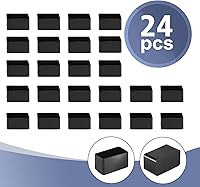 Vista 3 de Tapas rectangulares para patas de silla, 1.575 x 0.787 in, 24 protectores rígidos de PVC para patas de muebles para suelos de madera, fundas