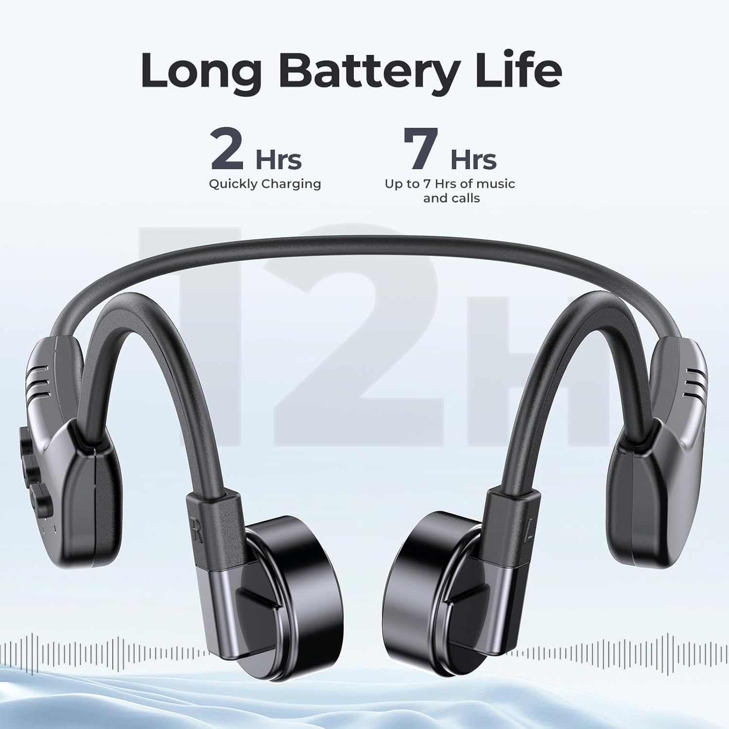 fojep K9 Pro headphones showing battery life